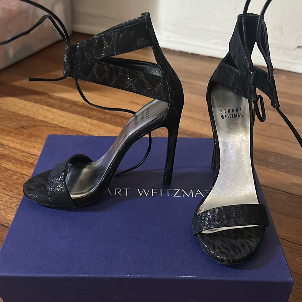 Stuart Weitzman Black High-Heeled Sandals